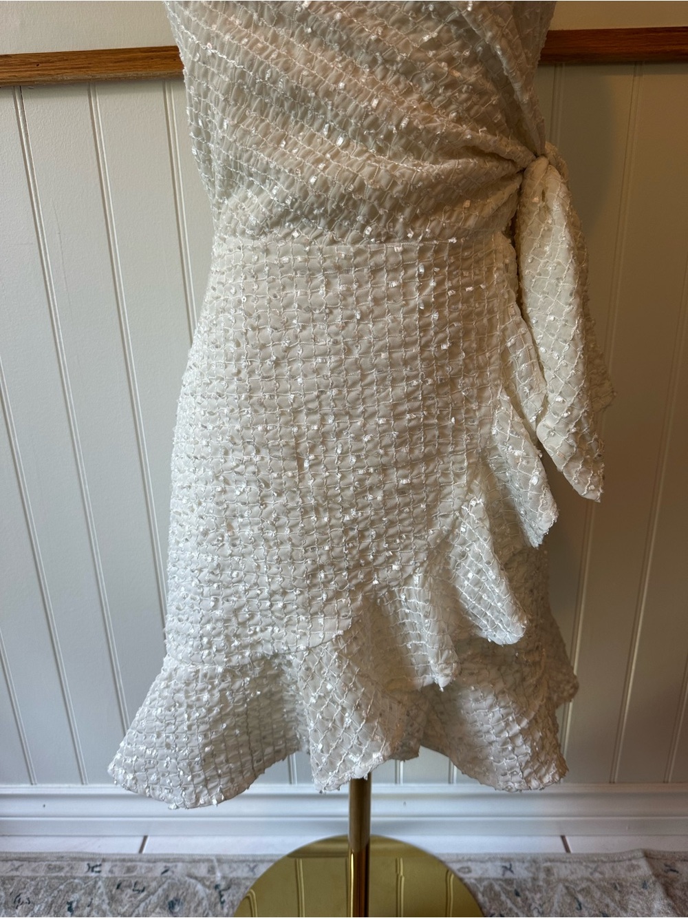 Saints & Secrets Ivory Textured Wrap Dress – Medium (new with tags) - Picture 4 of 6
